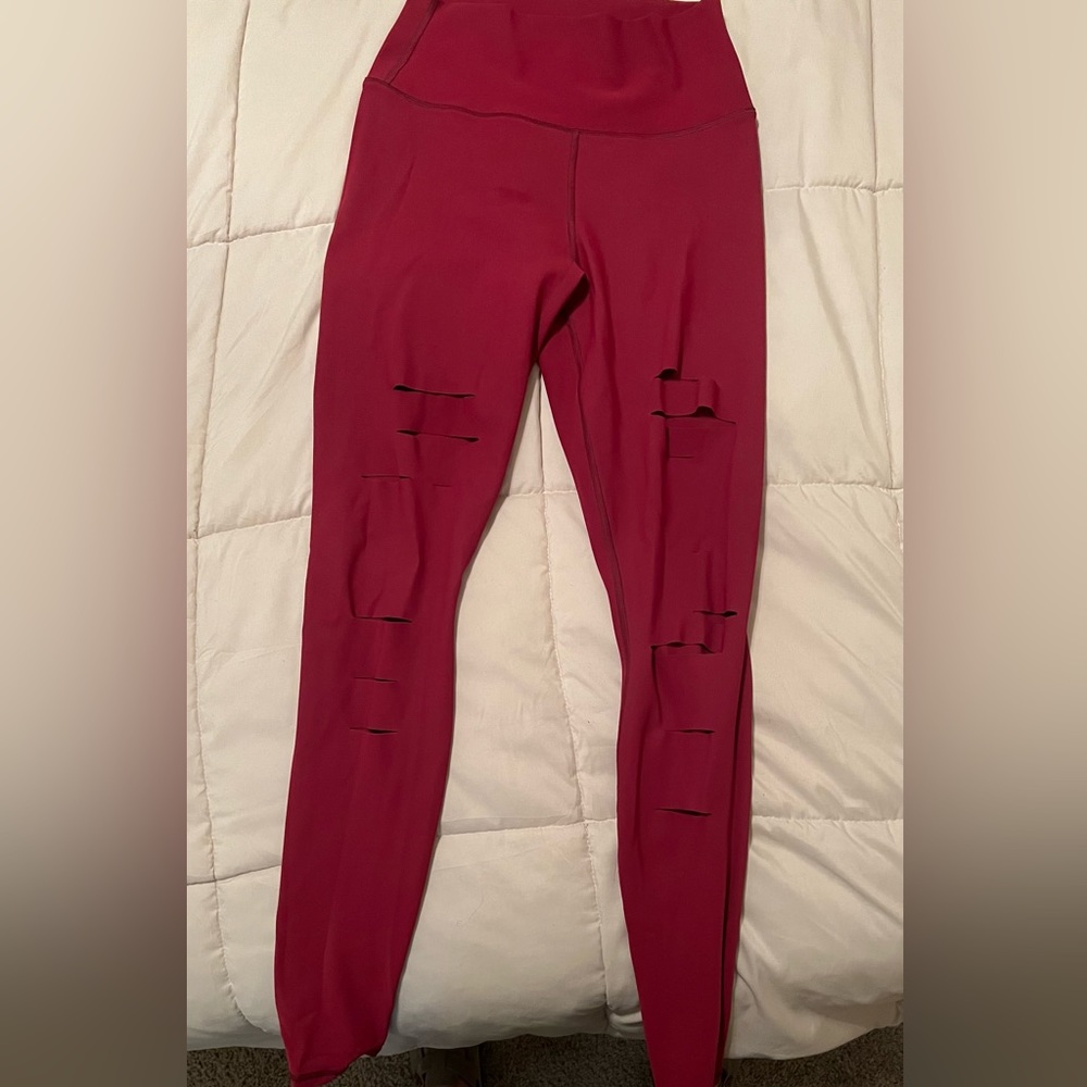 Alo Red Leggings Size Medium